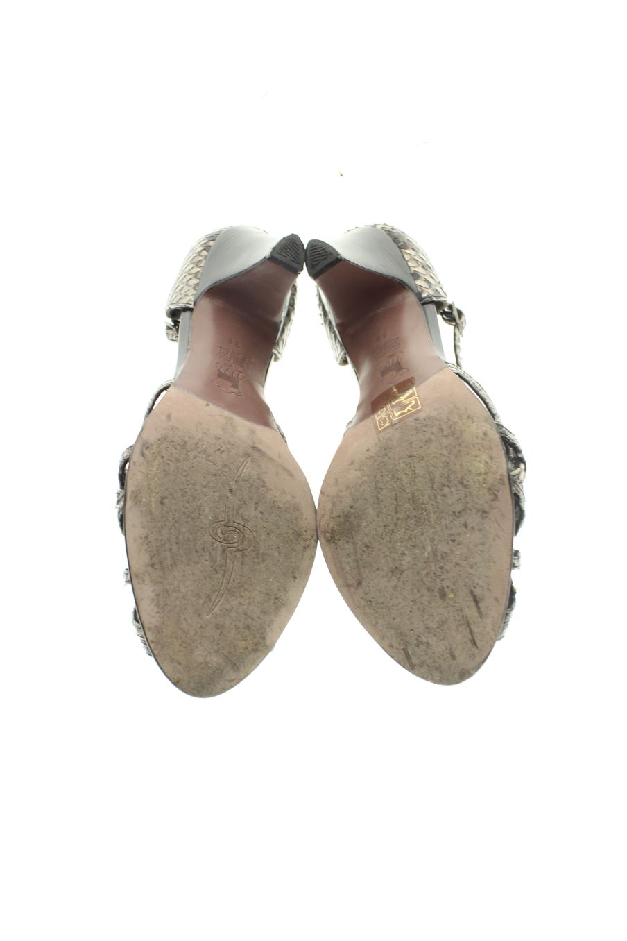 Sandalias tacon de Rebeca Sanver de la talla 38, de color animal print de
