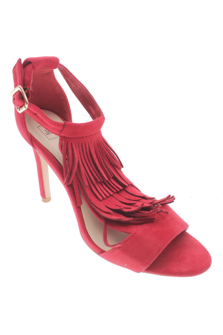 Sandalias tacon de Jina de la talla 38, de color rojo de