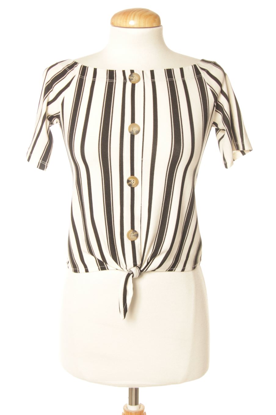 Blusa de manga corta de PERCENTIL de la talla XS, de color rayas