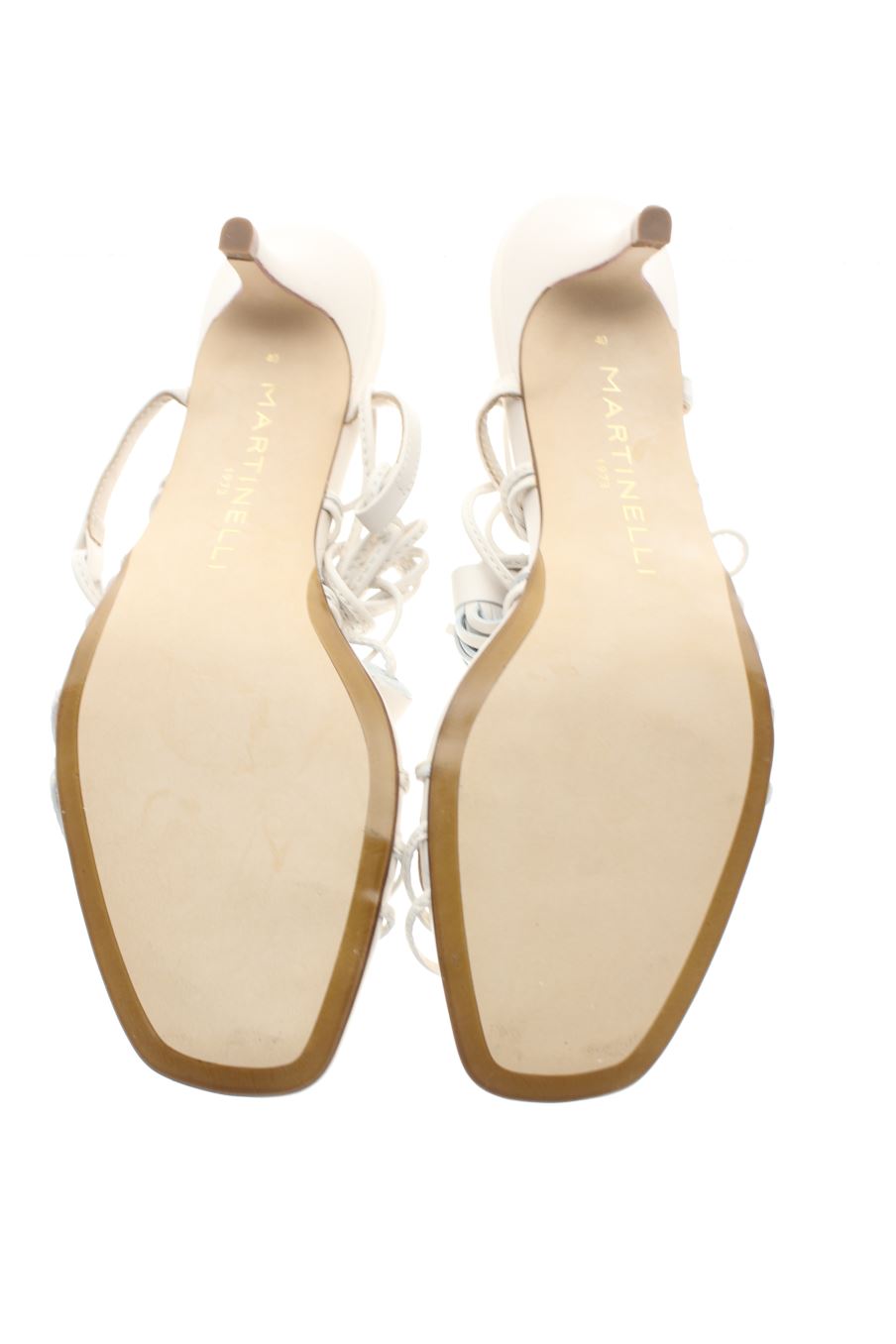 Sandalias tacon de Martinelli de la talla 40, de color blanco de