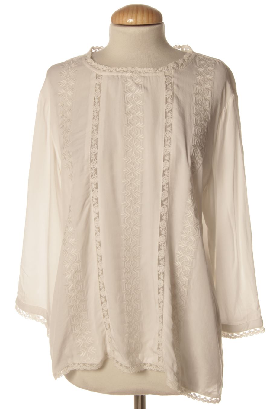 Langärmelige Bluse von Anany Größe 44, Farbe Weiss, für