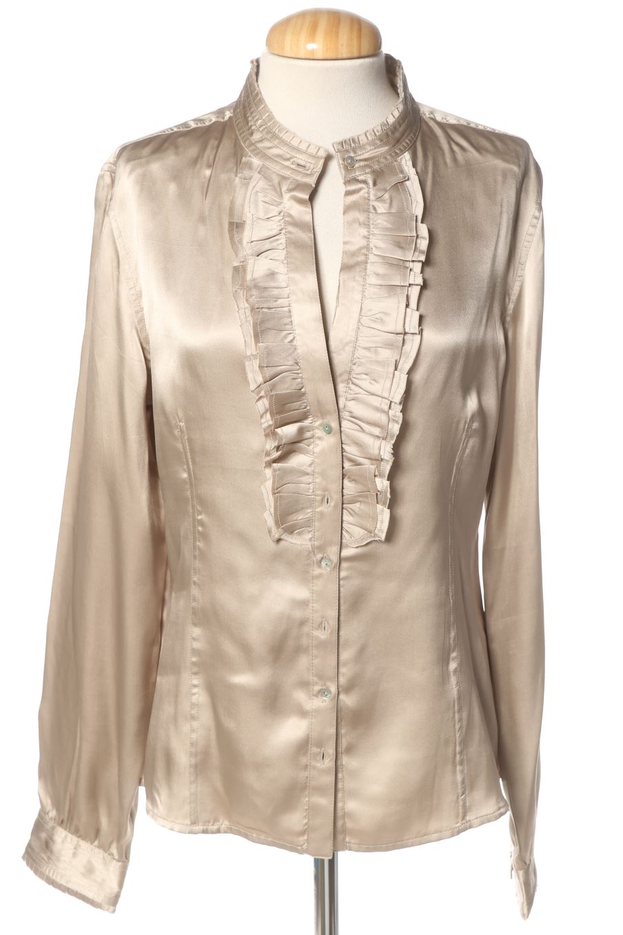 Blusa de manga larga de Armand Basi de la talla 42, de color beige de seda