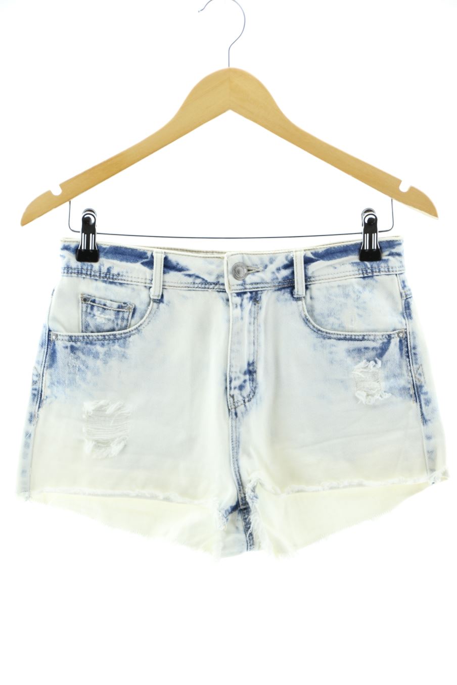 Shorts Stradivarius de la taille 34, de couleur bleu de denim