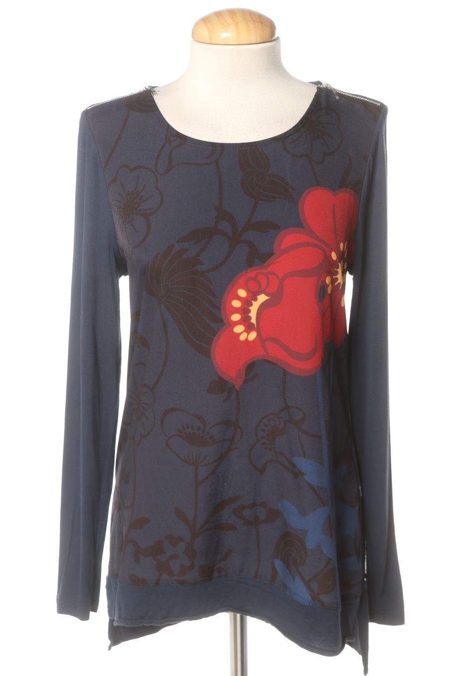 T-shirt à manches longues Desigual de la taille S, de couleur bleu marine