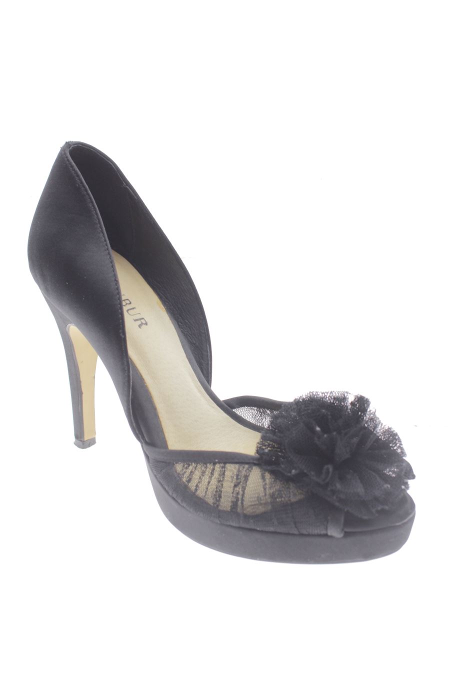 Sandalias tacon de Menbur de la talla 37, de color negro de