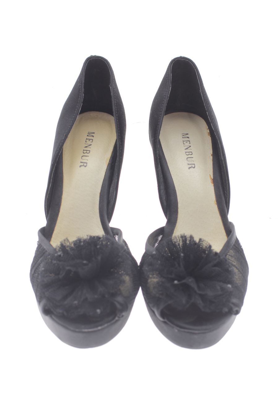Sandalias tacon de Menbur de la talla 37, de color negro de