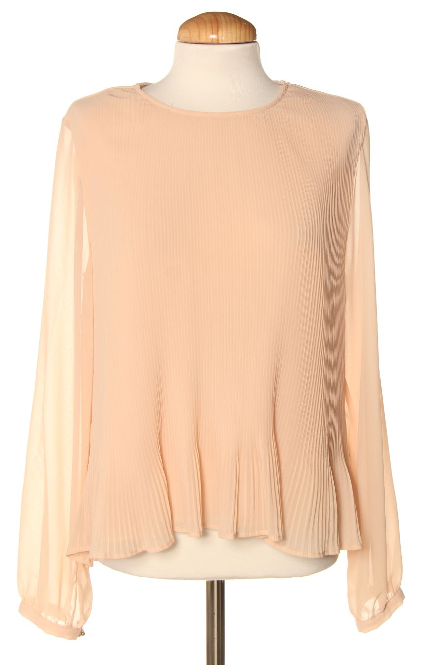 Blusa de manga larga de Zara de la talla L, de color beige