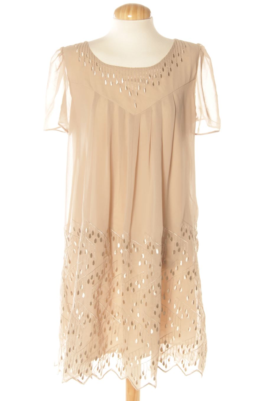 Robe casual Meisié de la taille L, de couleur beige