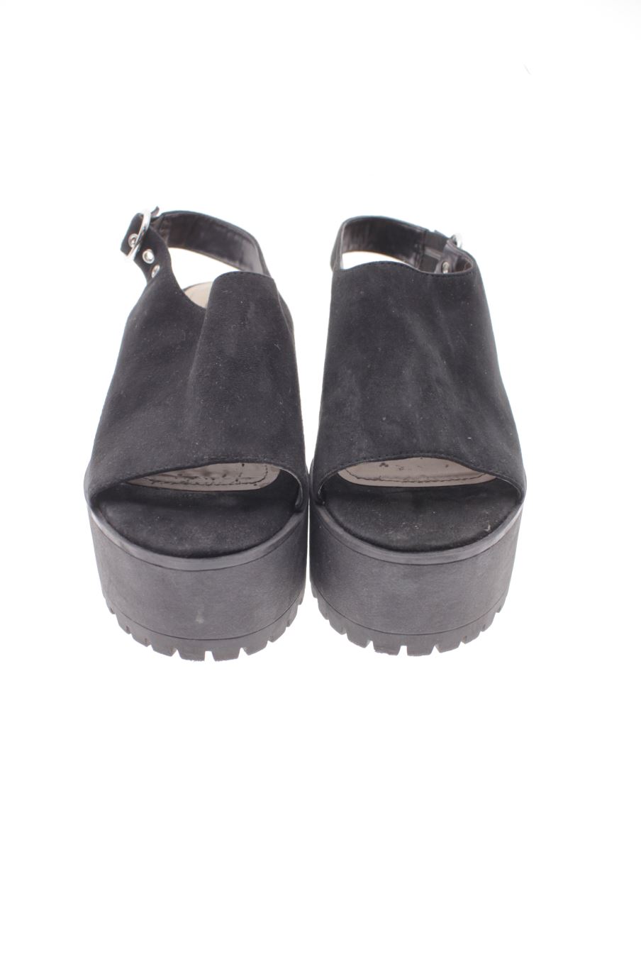 Sandalias tacon de Pull & Bear de la talla 37, de color negro de