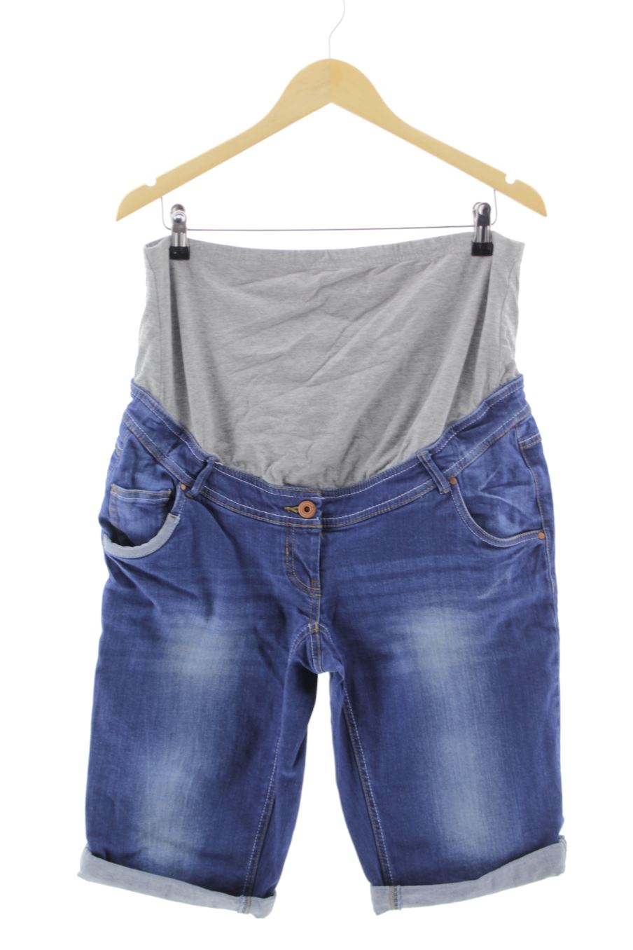 Pantalones cortos de C&A de la talla 44, de color azul de ropa vaquera de premamá