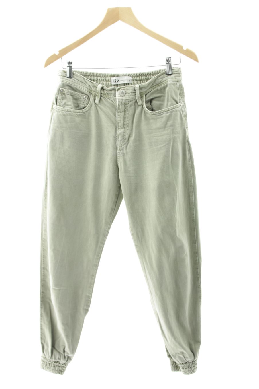 Jeans Zara de la taille XS, de couleur vert de denim
