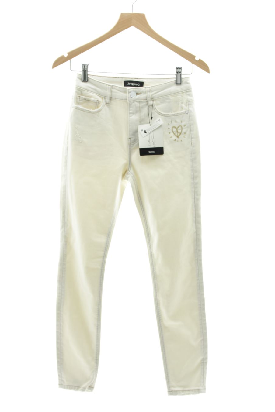 Jeans Desigual de la taille 36, de couleur blanc de denim