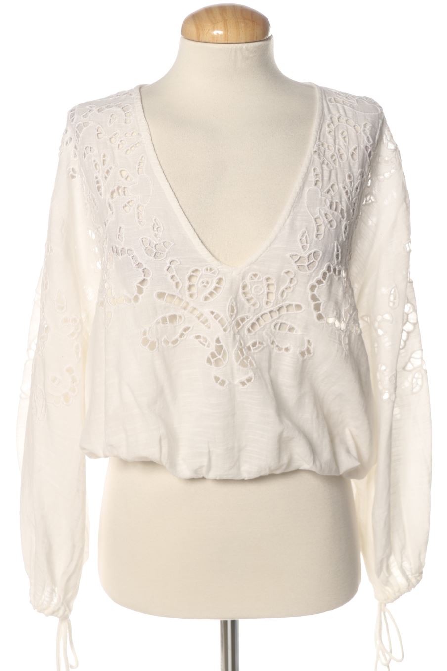 Blusa a maniche lunghe de Zara de la talla S, de color bianco