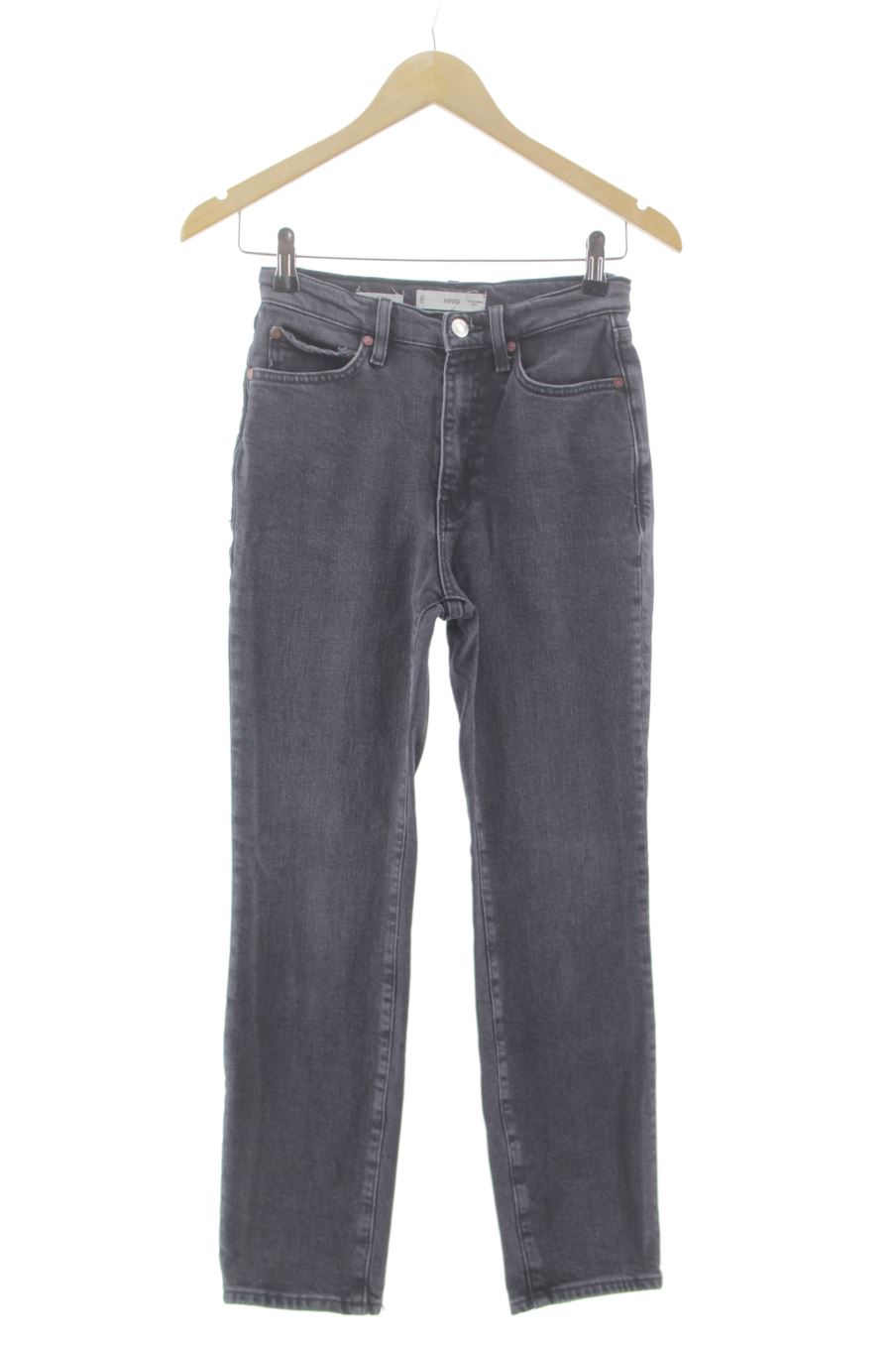 Vaquero de Mango de la talla 34, de color negro de ropa vaquera