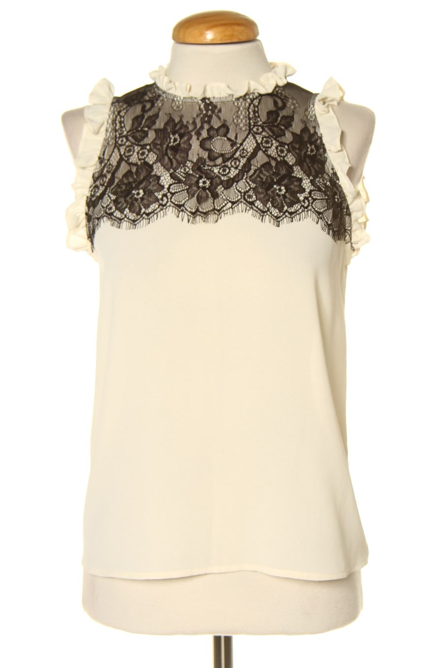 Aufwändiges Top von Zara Größe XS, Farbe Weiss, für