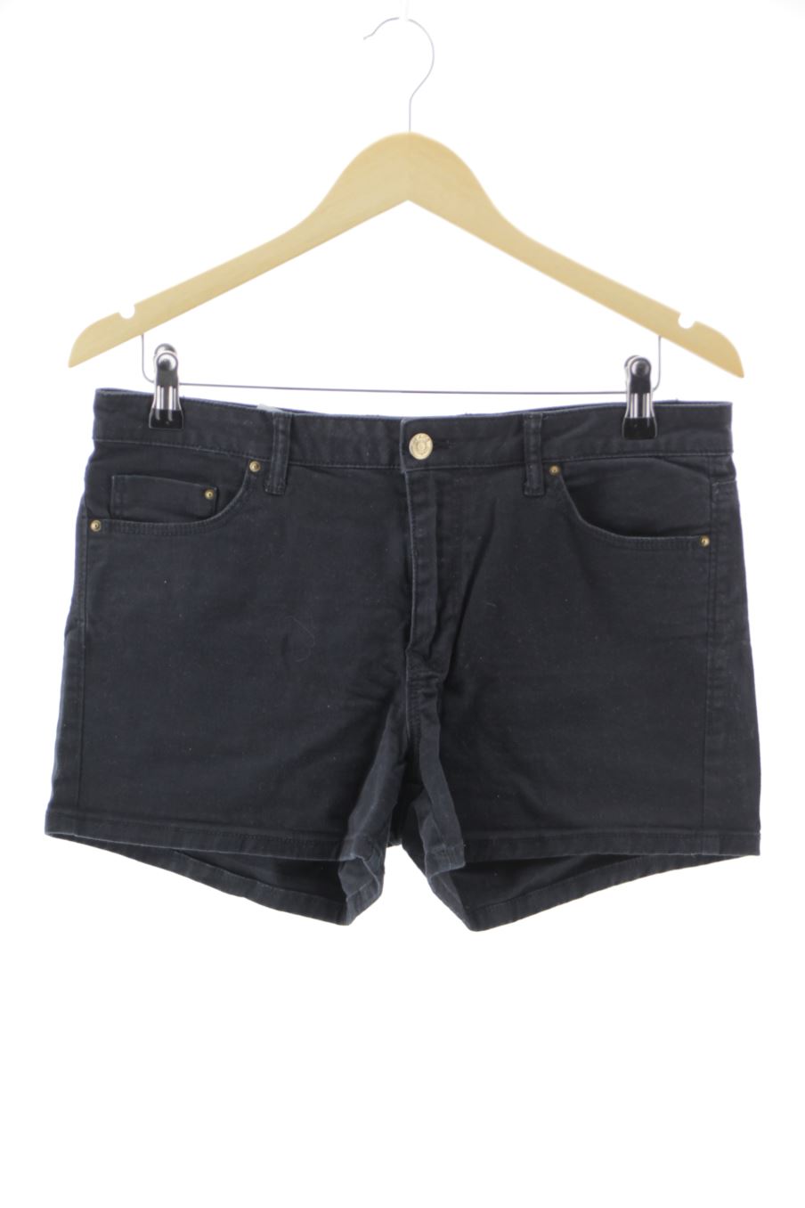 Shorts Stradivarius de la taille 38, de couleur noir de denim