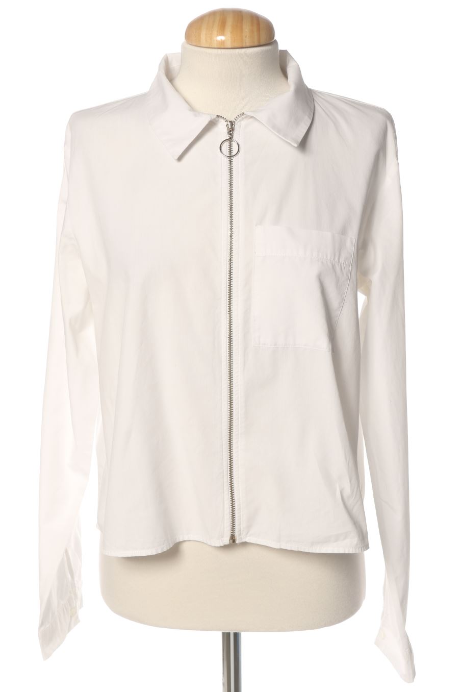 Blouse à manches longues Zara de la taille M, de couleur blanc