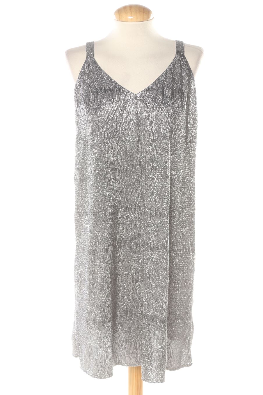 Aufwändiges Kleid von Mango Größe L, Farbe Silbern, für