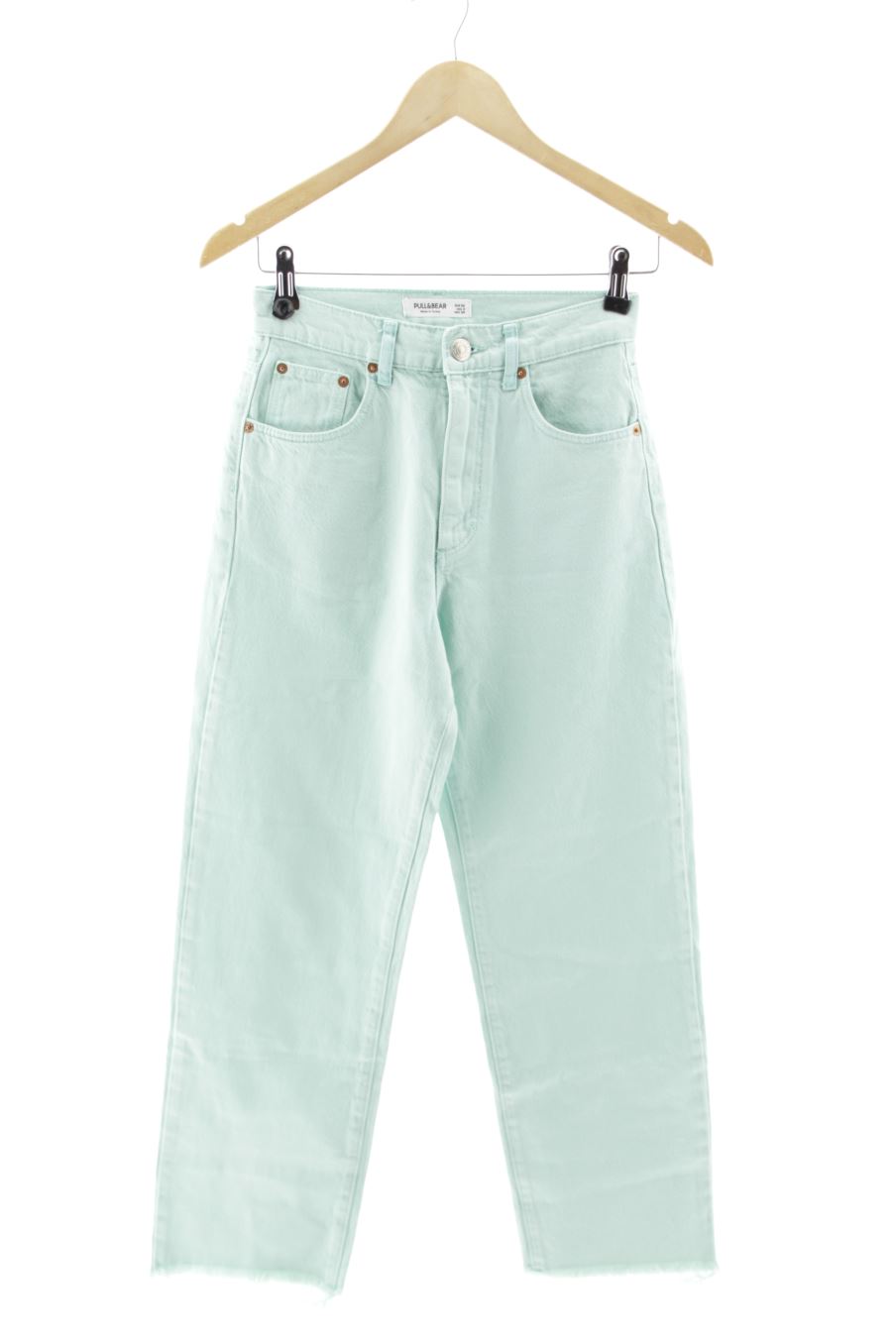 Vaqueros de Pull & Bear de la talla 34, de color turquesa de ropa vaquera