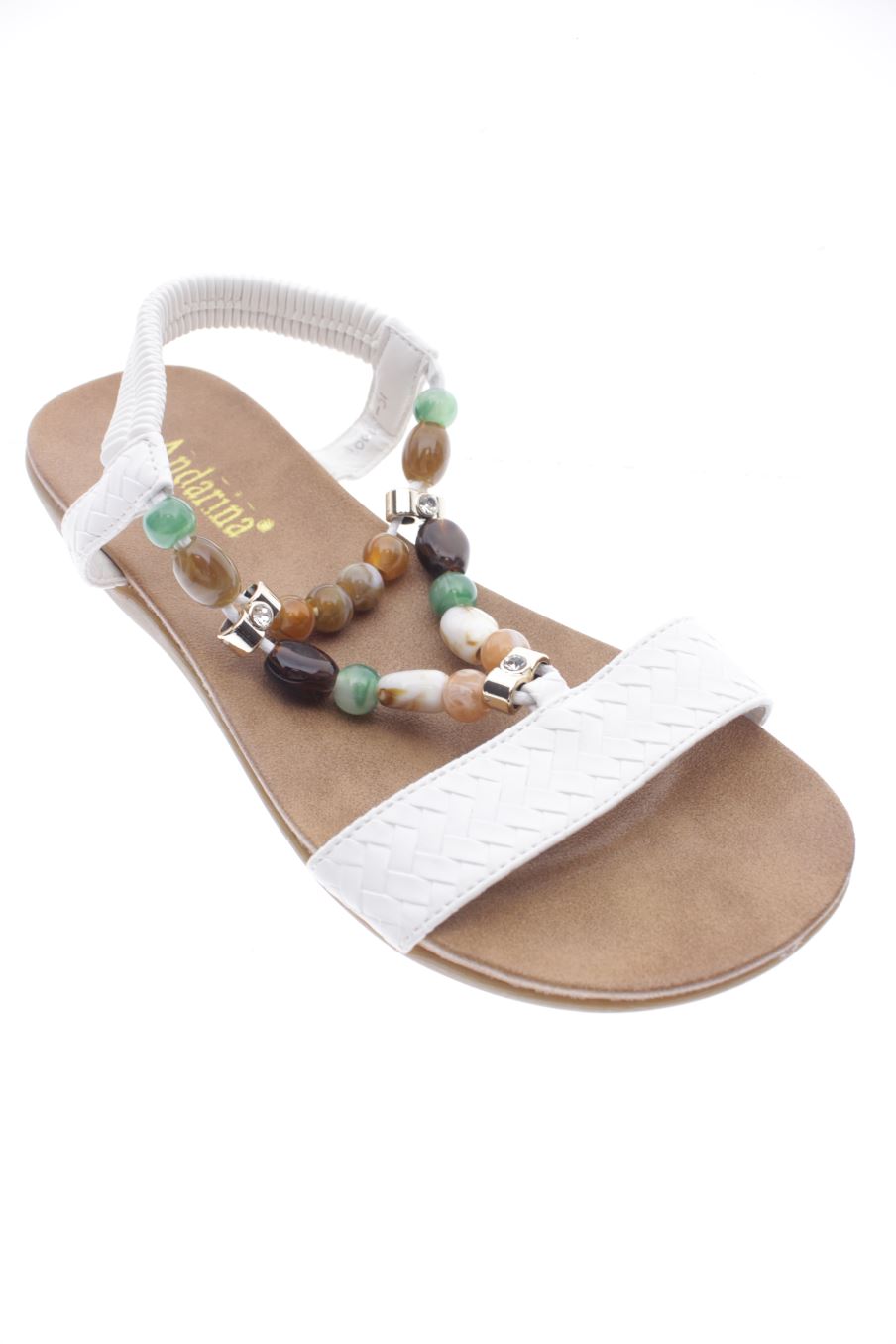 Flache Sandalen von Andarina in der Grösse 37, in der Farbe weiss aus