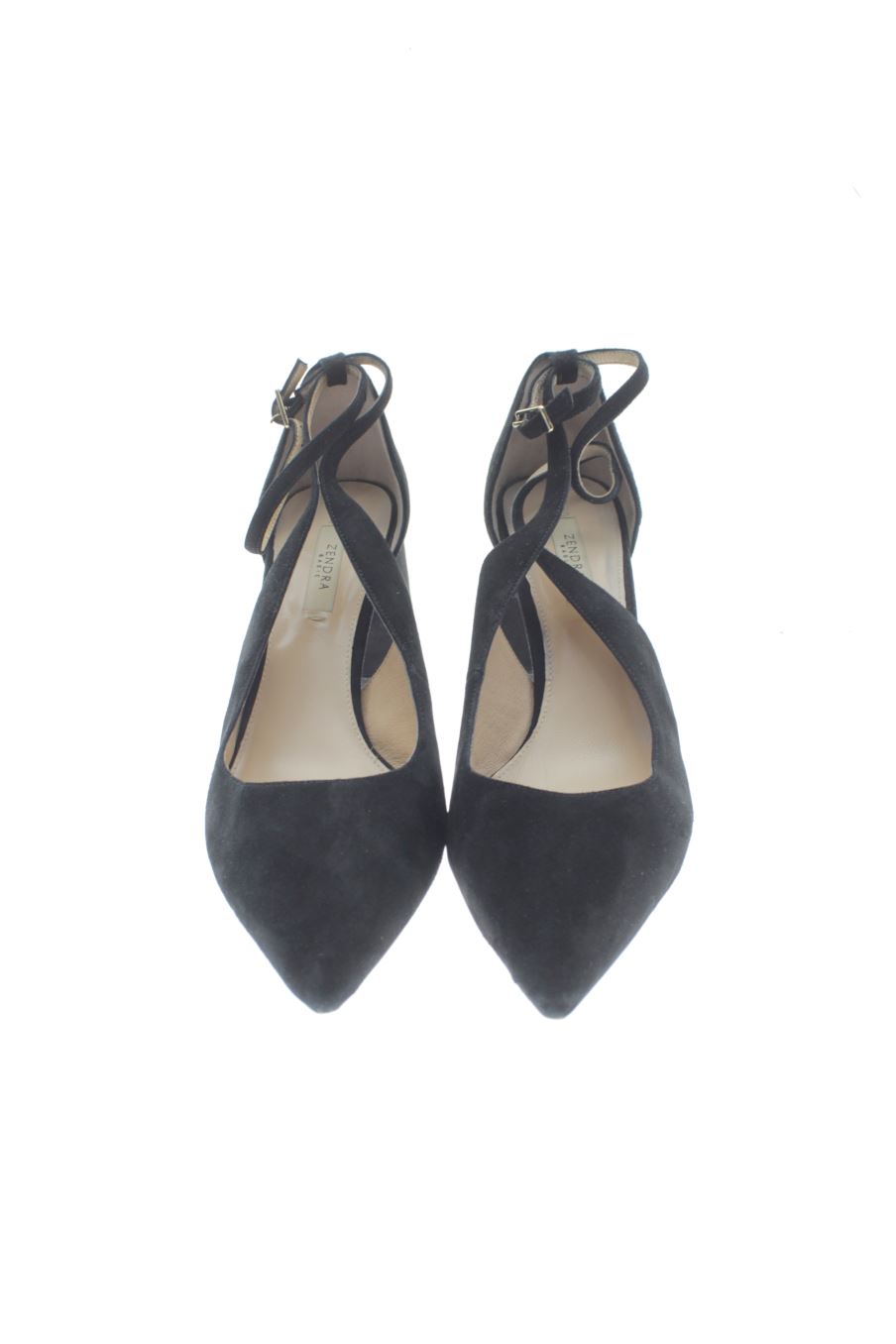 Sandalias tacon de Zendra de la talla 40, de color negro de