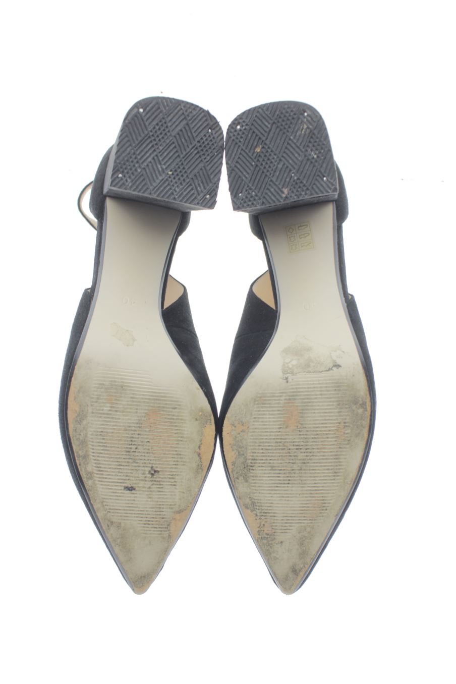 Sandalias tacon de Zendra de la talla 40, de color negro de