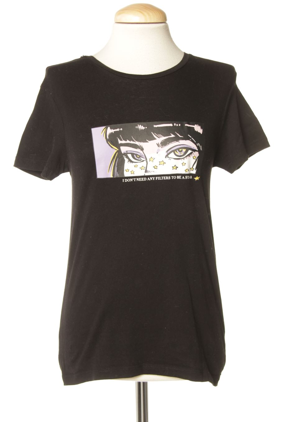 T-shirt Pull & Bear de la taille XS, de couleur noir