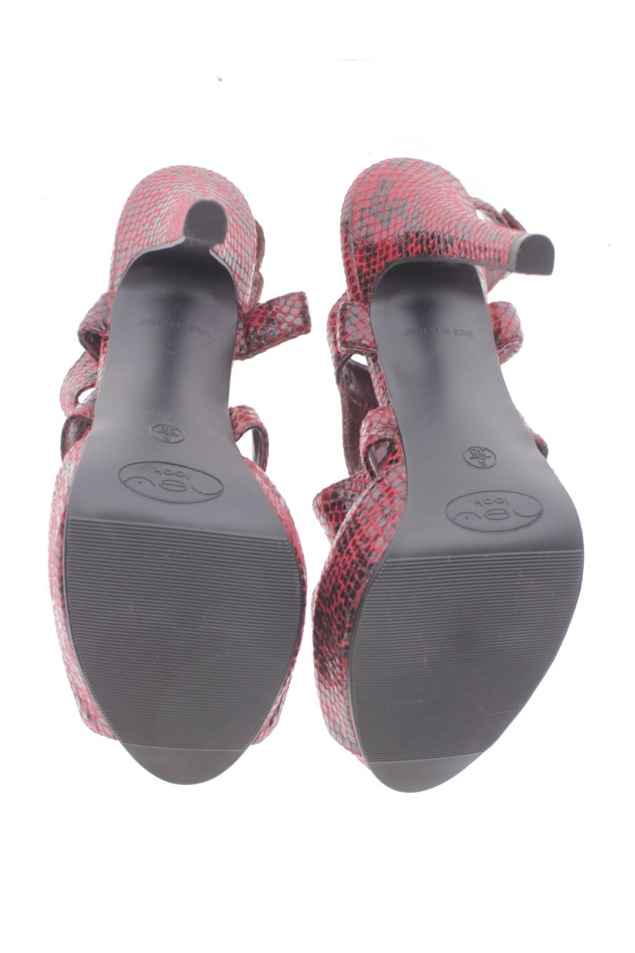 Sandalias tacon de new look de la talla 38, de color burdeos de