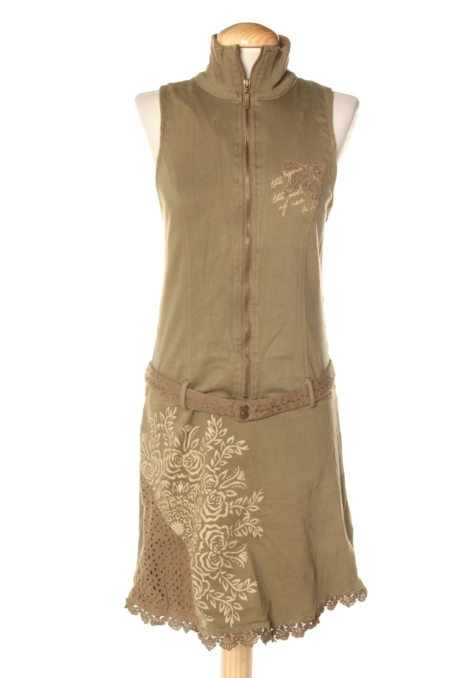 Einfaches Kleid von Koroshi Größe M, Farbe Grün, aus Jeanskleidung für