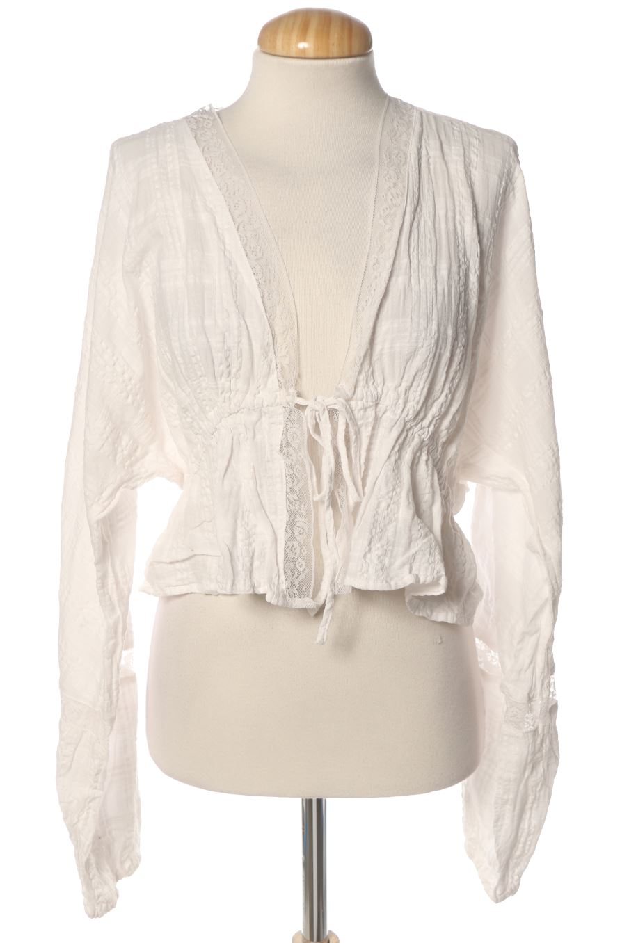 Blusa de manga larga de Pull & Bear de la talla M, de color blanco