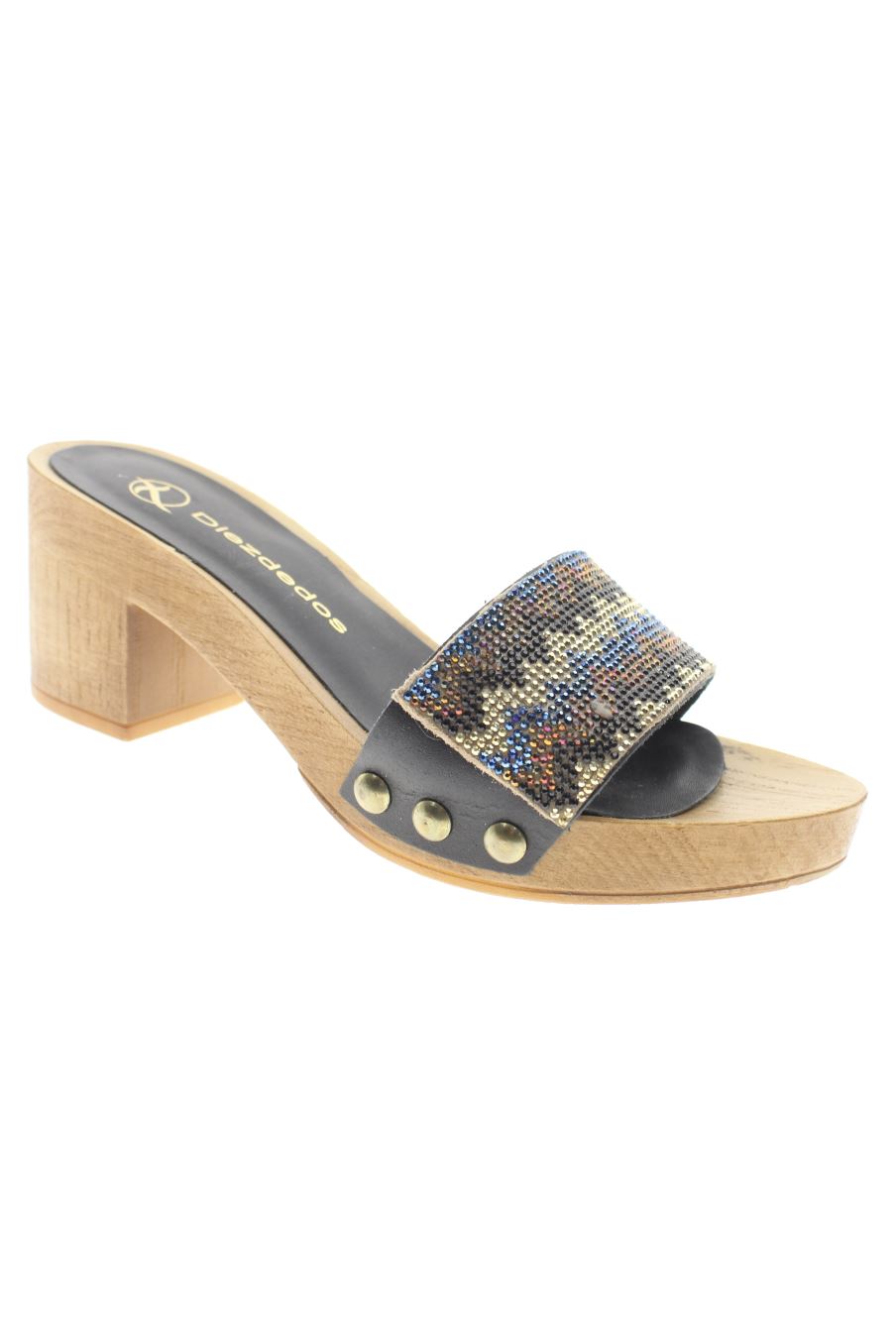 Sandalias tacon de DIEZDEDOS de la talla 36, de color estampado de