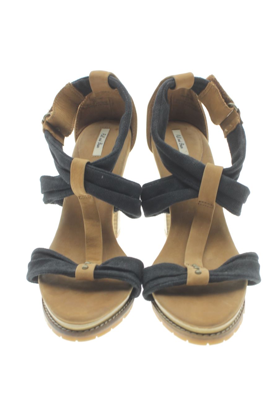 Sandalias tacon de Pull & Bear de la talla 38, de color negro de