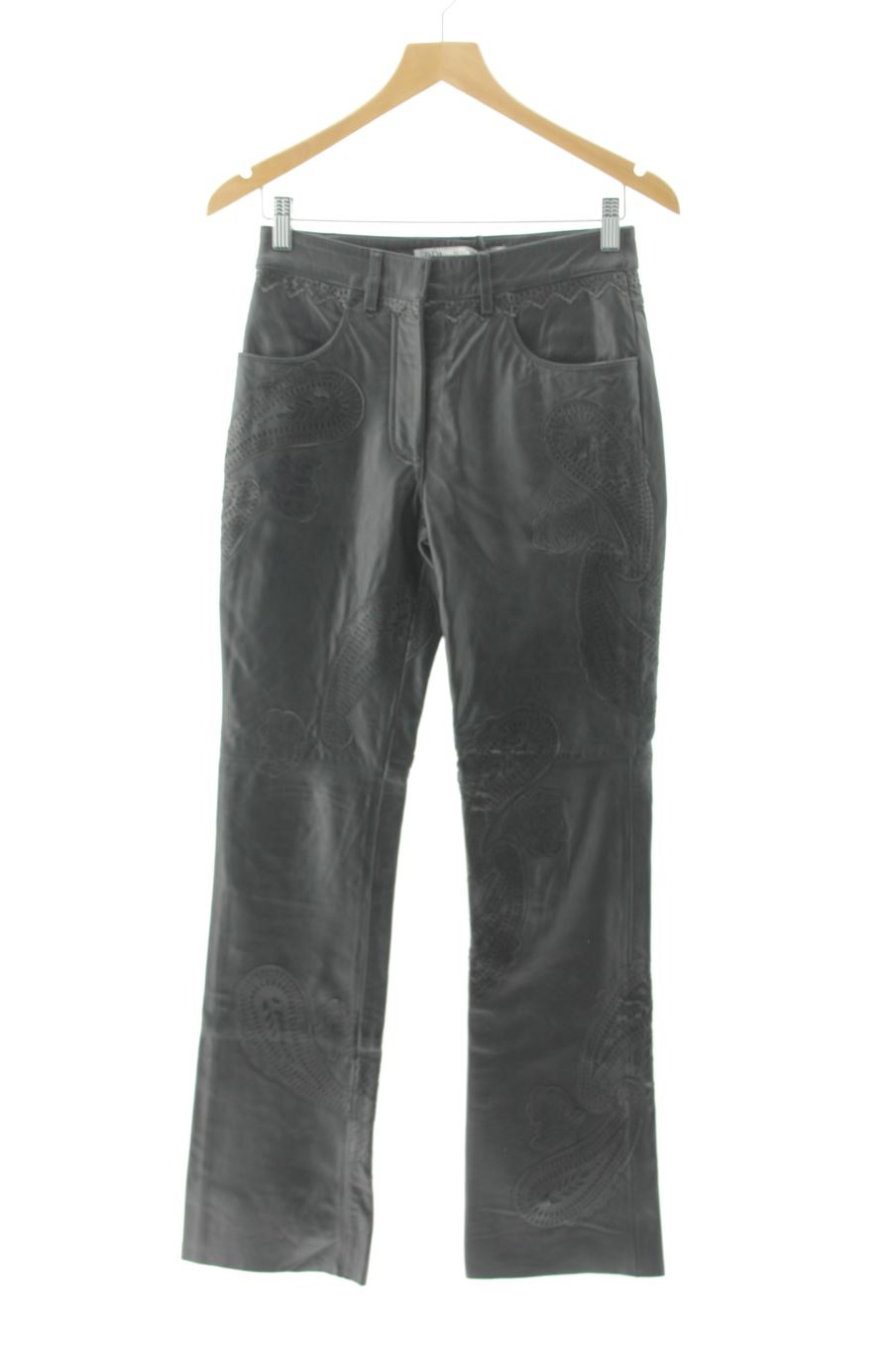 Pantalon Zara de la taille XS, de couleur noir de cuir et daim