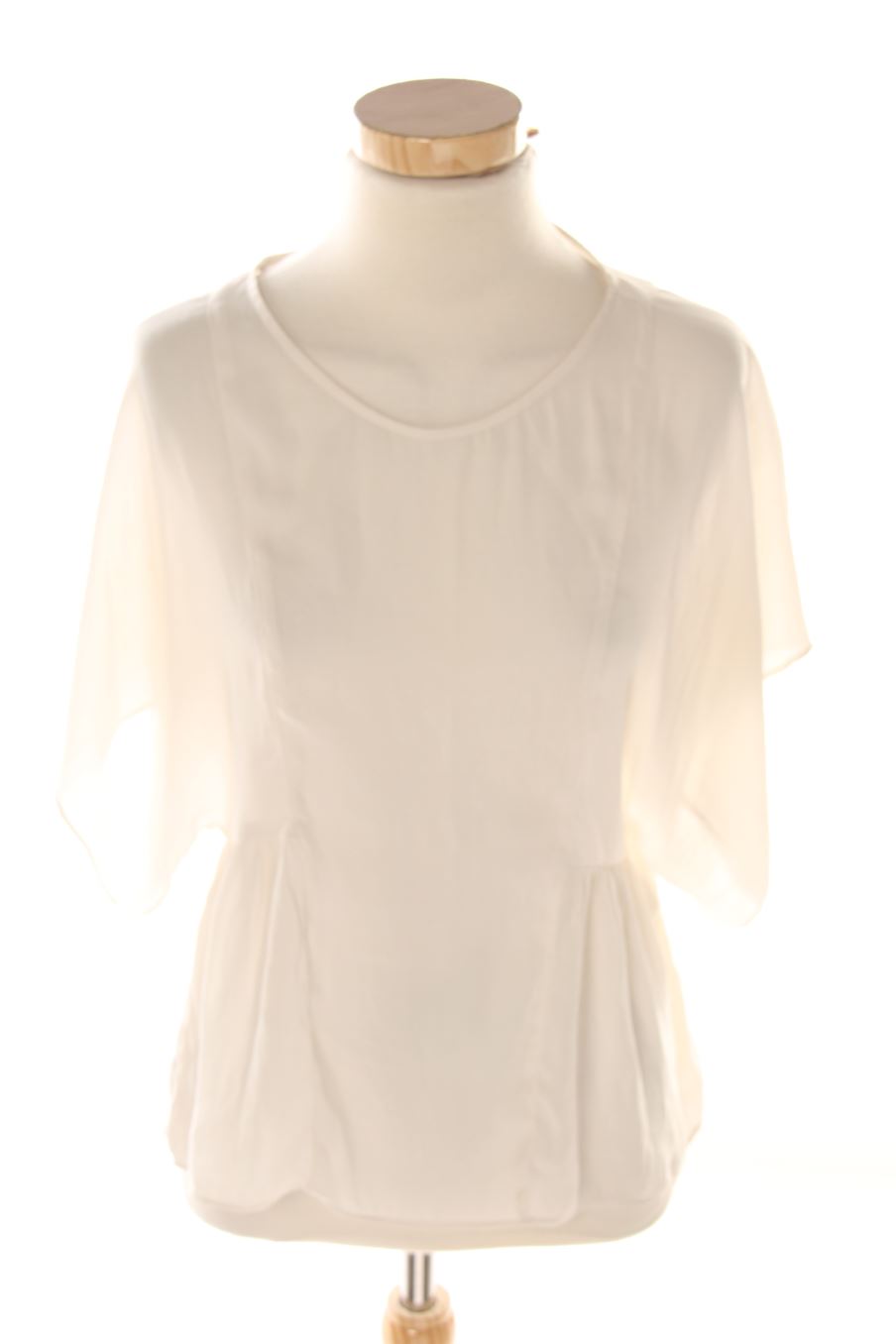 Blouse à manches courtes Zara de la taille XS, de couleur beige