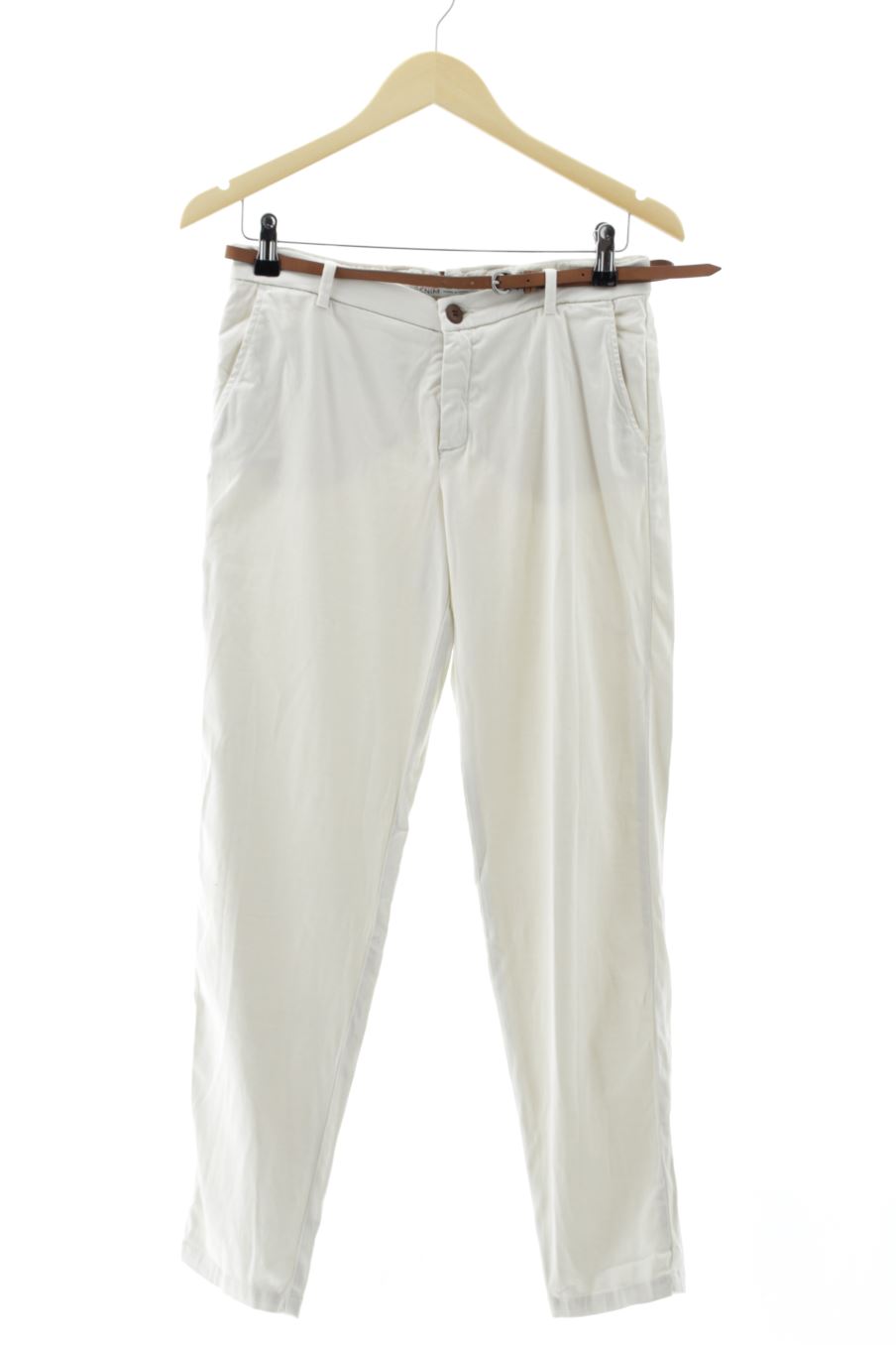 Pantalon Zara de la taille 34, de couleur blanc