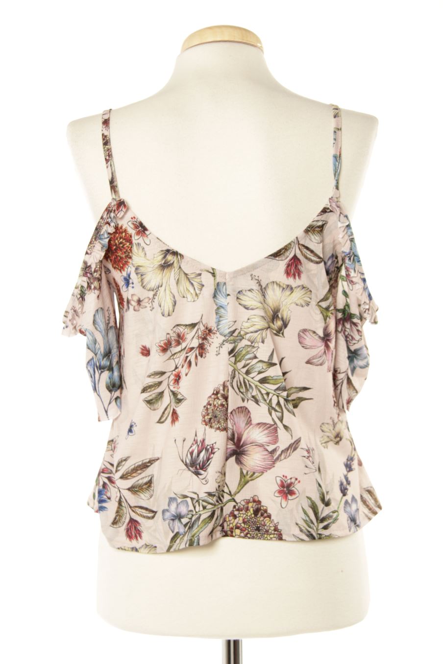 Blouse à manches courtes Pull & Bear de la taille S, de couleur fleurs