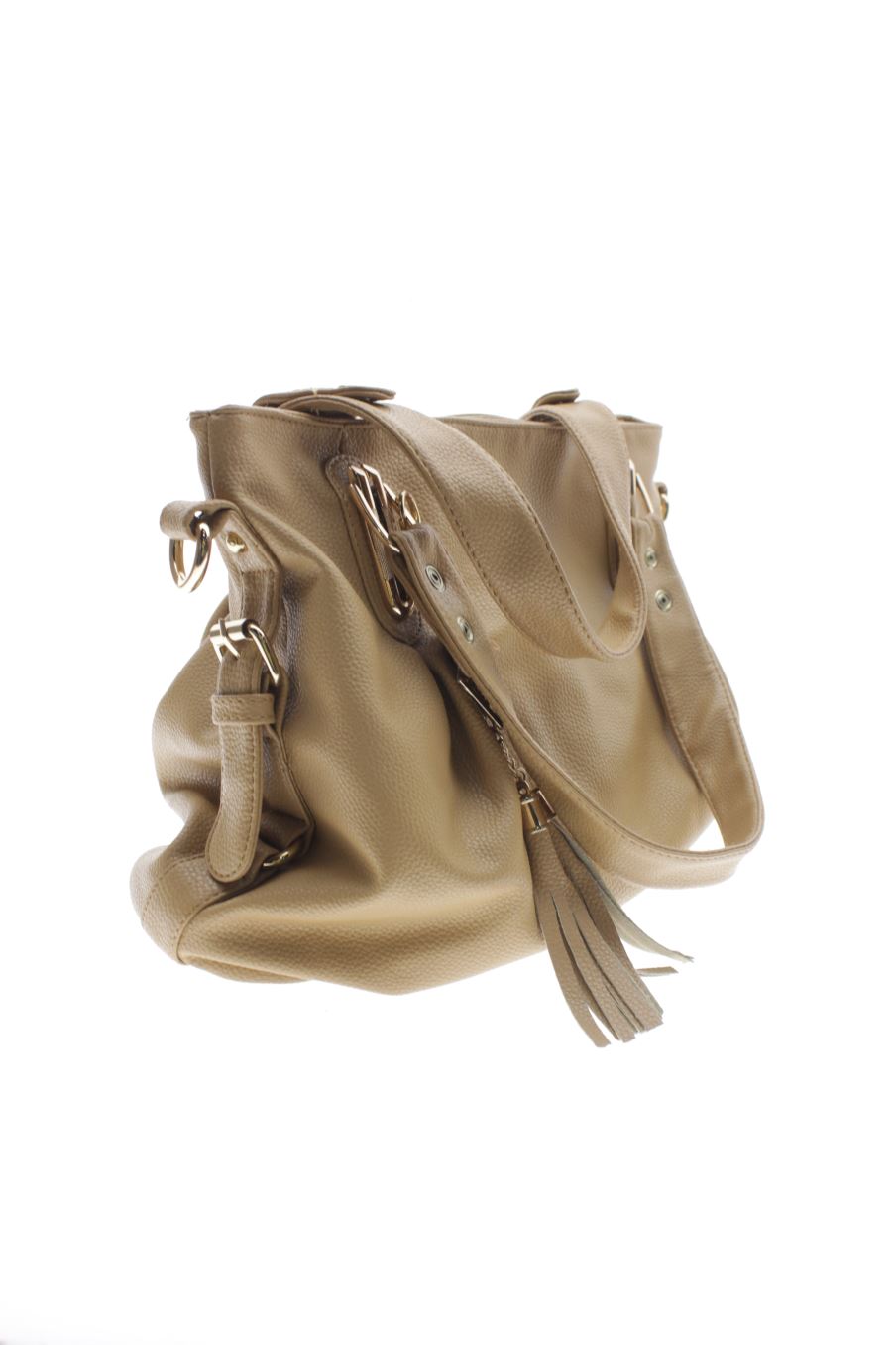 Bolso de Hombro Beige de JING PIN PI JU