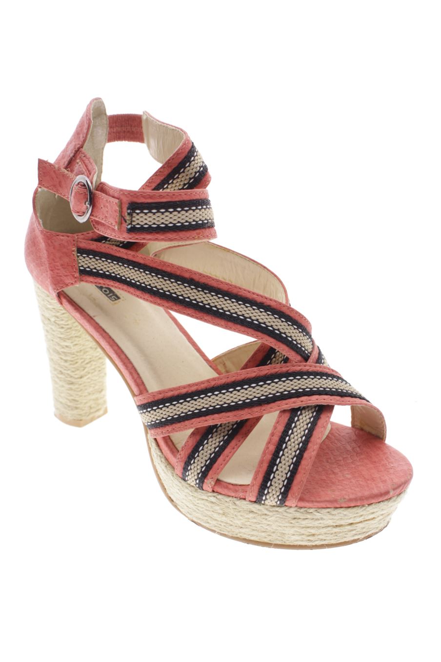 Sandalias tacon de Parfois de la talla 38, de color rosa de