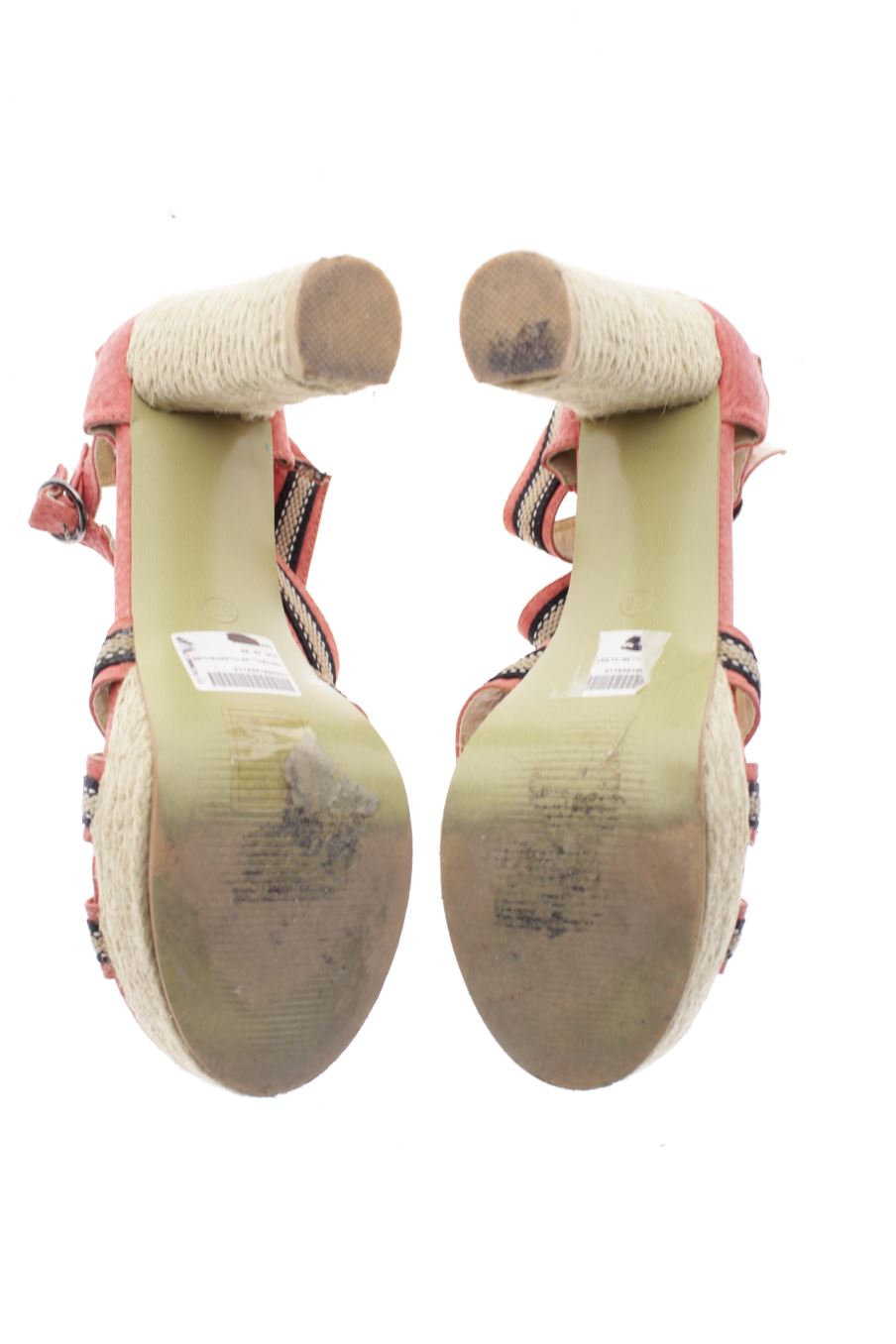 Sandalias tacon de Parfois de la talla 38, de color rosa de