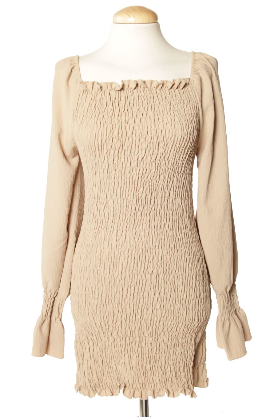 Robe casual Boohoo de la taille S, de couleur beige