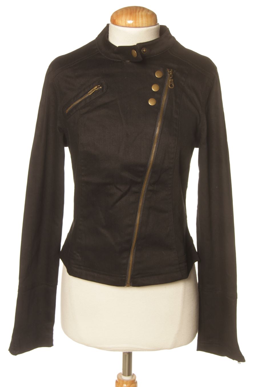 Cazadora de TopStudio (3Suisses) de la talla 38, de color negro de ropa vaquera