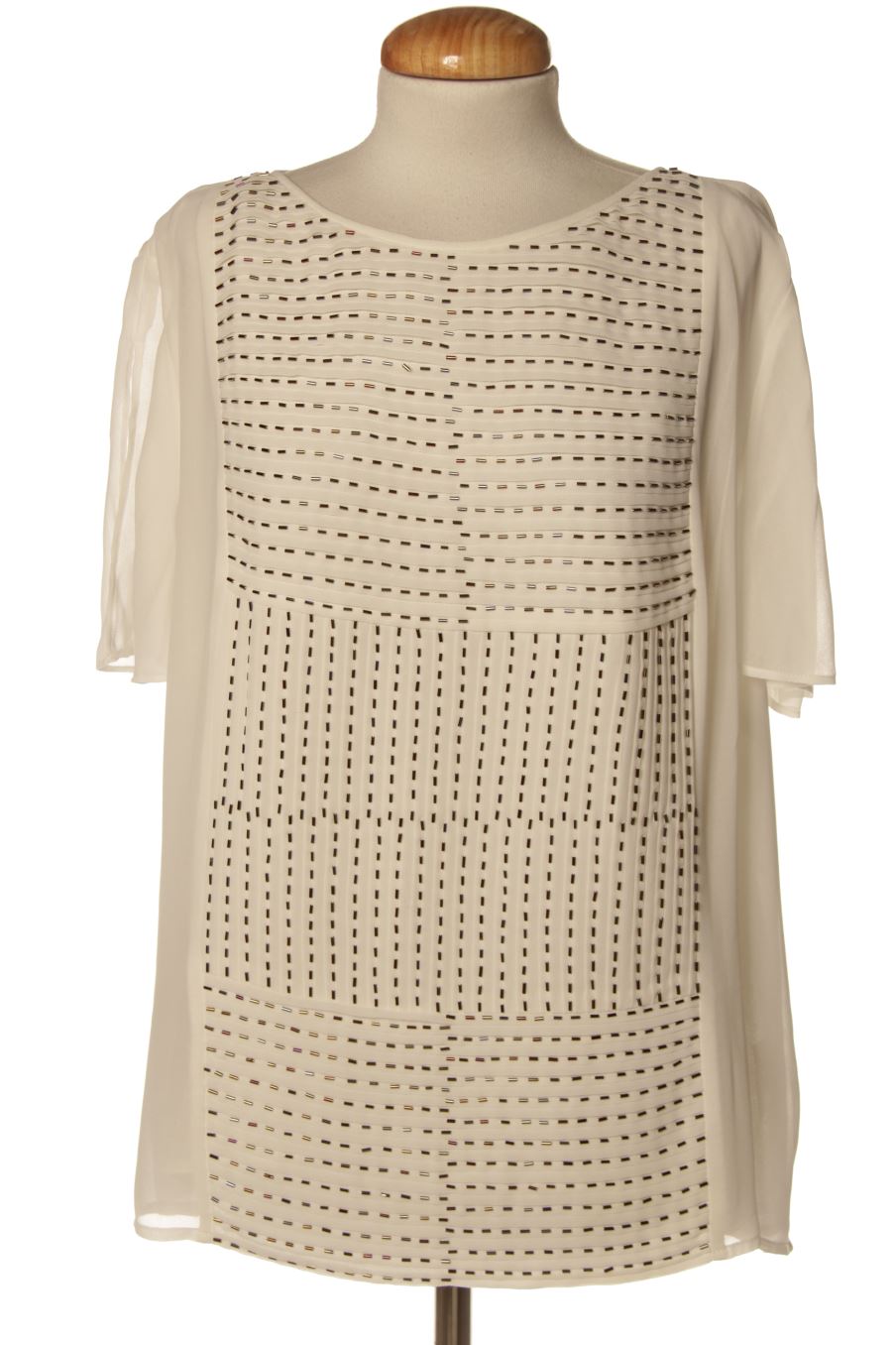 Blusa de manga corta de Couchel de la talla 56, de color blanco