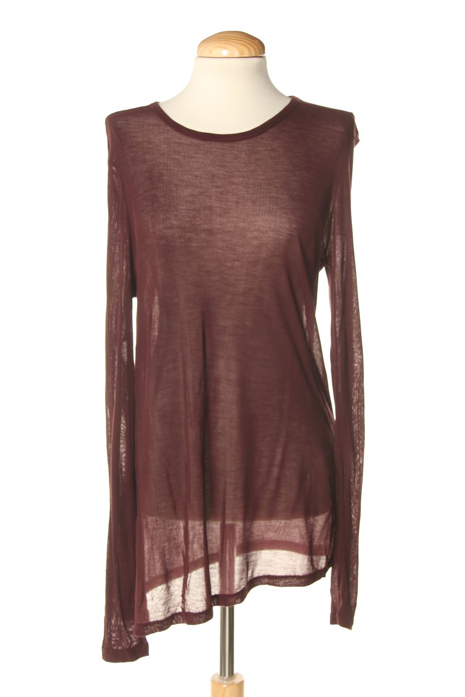 T-shirt à manches longues Zara de la taille M, de couleur bordeaux