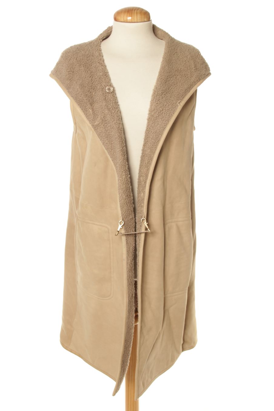 Chaleco de abrigo de MaxMara de la talla M, de color beige de piel