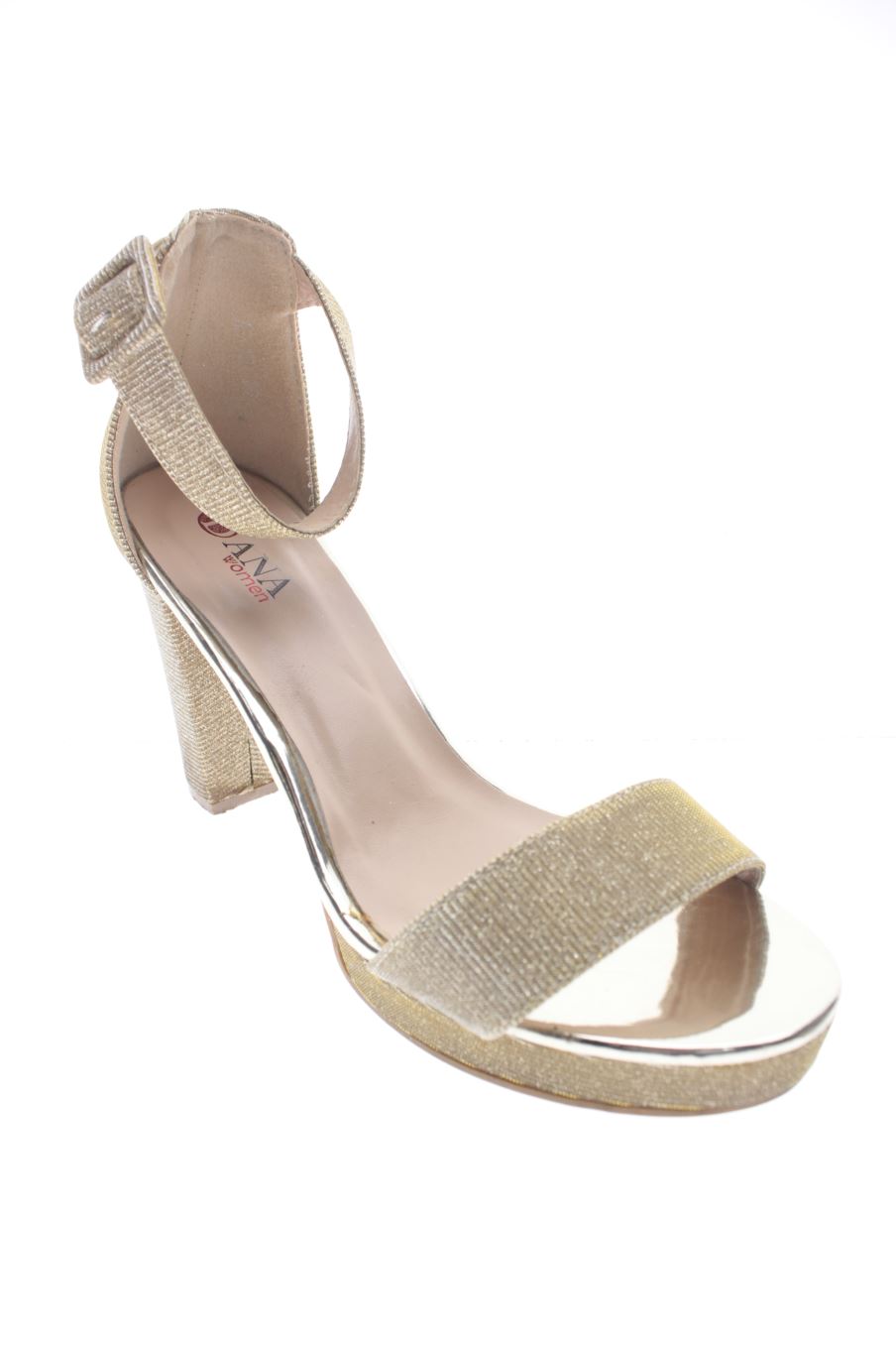 Sandalen mit Absatz von Dana Women in der Grösse 39, in der Farbe golden aus