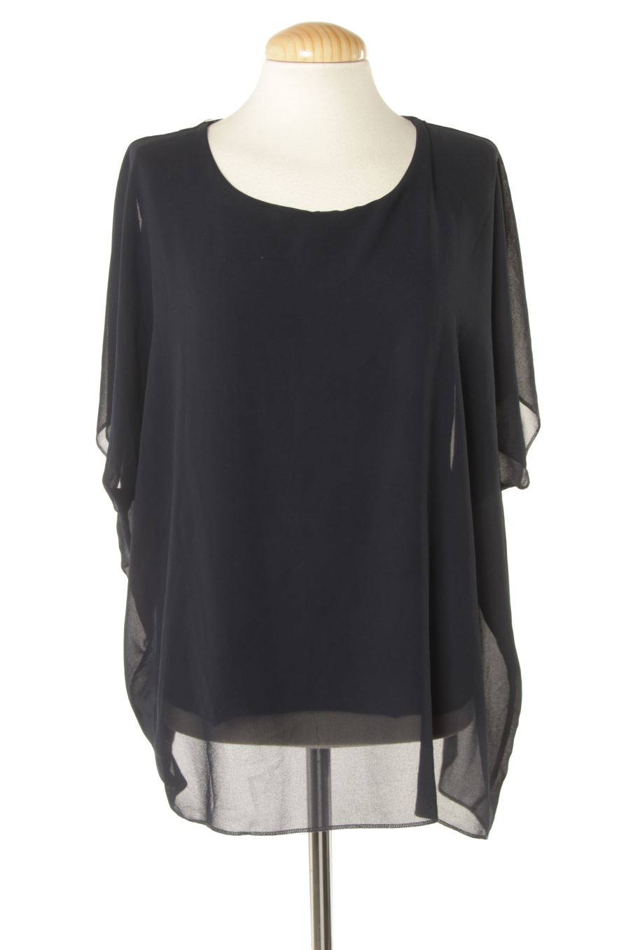 Blouse à manches courtes Made in italy de la taille XXL, de couleur bleu marine