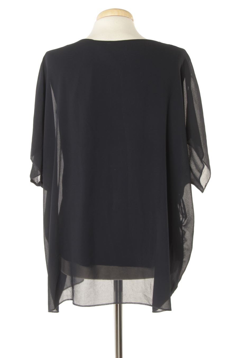 Blouse à manches courtes Made in italy de la taille XXL, de couleur bleu marine