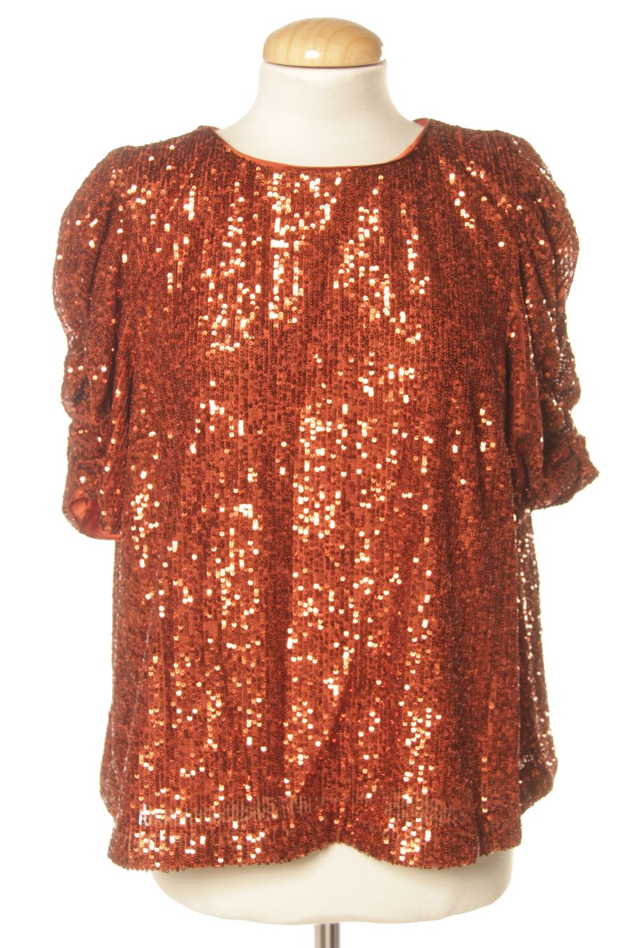 Blouse à manches courtes Anthropologie de la taille 44, de couleur orange