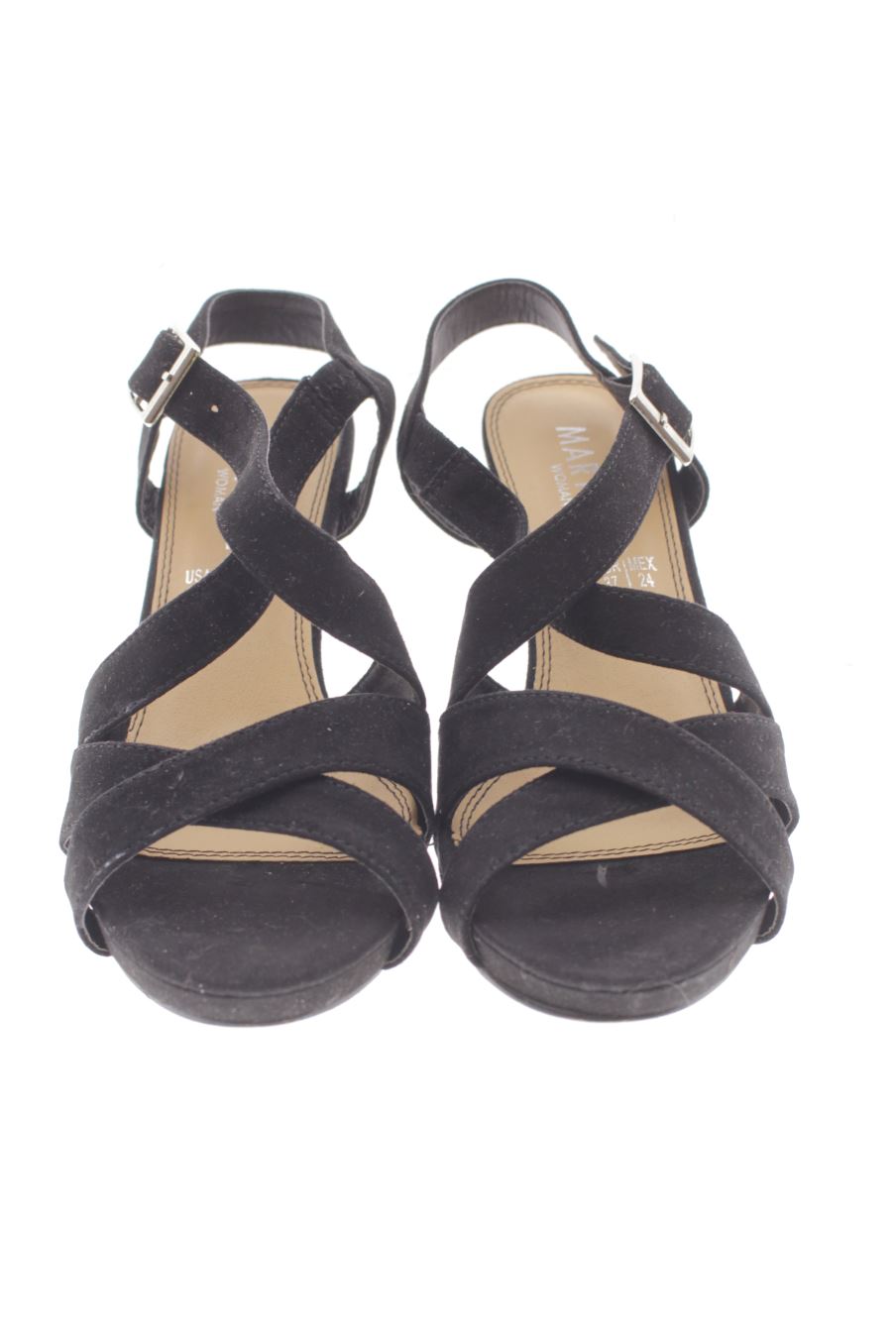 Sandalias tacon de Mary Paz de la talla 37, de color negro de