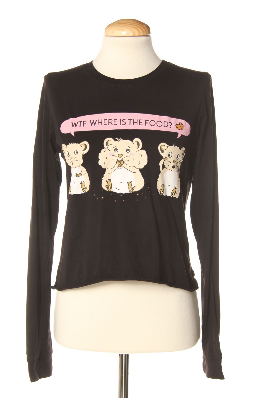 Camiseta manga larga de FB sister de la talla XS, de color negro
